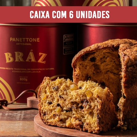 Caixa com 6 Panettones Bráz