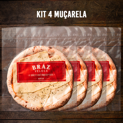 Kit 4 Pizzas Bráz Veloce Muçarela